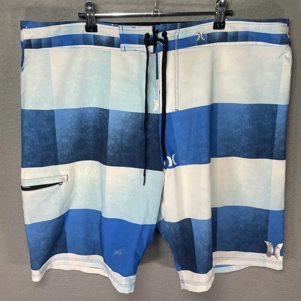 Hurley Phantom Board Shorts Mens‎ 38 Blue Stripe Stretch Surf Swim